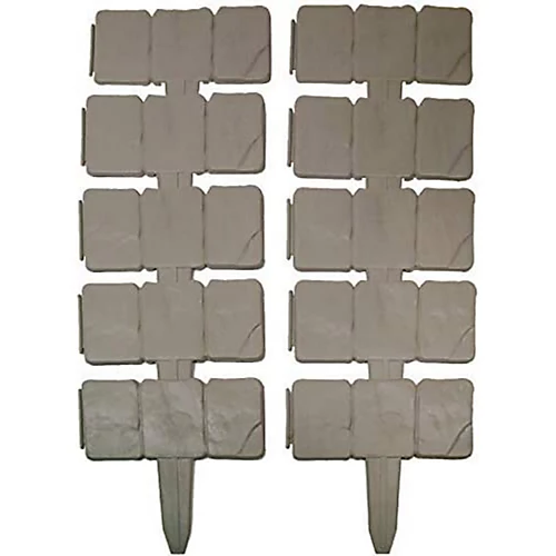 2.4m Cobble Stone Effect Lawn Edging - Weatherproof Garden Border Flower Bed Staked Fence Strips - 10 Piece, Each W24 X H10cm 5 2.4m Cobble Stone Effect Lawn Edging - Weatherproof Garden Border Flower Bed Staked Fence Strips - 10 Piece, Each W24 X H10cm - Image 3