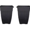 2 X 55cm Tall Athens Plant Pot Flared Garden Plastic Patio Flower Planter Black Colour -Draper Tool Shop 2 x 55cm tall athens plant pot flared garden plastic patio flower planter black colour2200006353461 01c MP