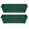 2 X Large Venetian Patio Planter Trough Plant Pot 60cm Plastic Green Colour Pot