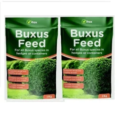 2 X Vitax Buxus Feed Fertiliser Plant Feed Hedges Or Containers Resealable Pouch 1kg