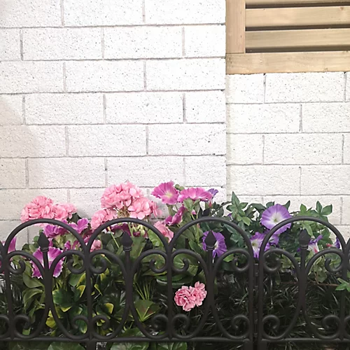 3 X 23cm 4 Piece Black Ornate Garden Border Fence Edging 4 3 X 23cm 4 Piece Black Ornate Garden Border Fence Edging - Image 2