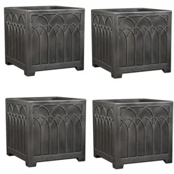 4 X Strata 32cm Gothic Planter GN567-PEW-ST Grey Planter