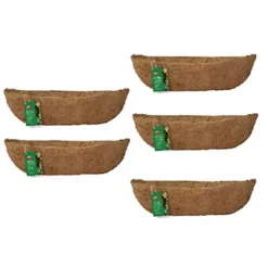 5 X Natural Coco Wall Trough Liner Cupped Shaped Coco Liner For A 24 Inch Wall Trough Basket