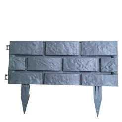 6 X 17cm 4 Piece Grey Brick Effect Garden Edging Boarder -Draper Tool Shop 6 x 17cm 4 piece grey brick effect garden edging boarder5056589109400 03c MP