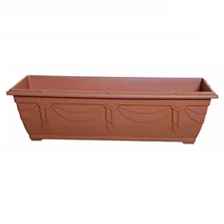 6 X 60cm Slim Plastic Venetian Window Box Trough Planter Pot Terracotta Colour -Draper Tool Shop 6 x 60cm slim plastic venetian window box trough planter pot terracotta colour5060950102945 03c MP