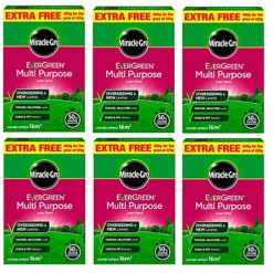 6 X Miracle-Gro Evergreen Multi Purpose Lawn Seed 480g