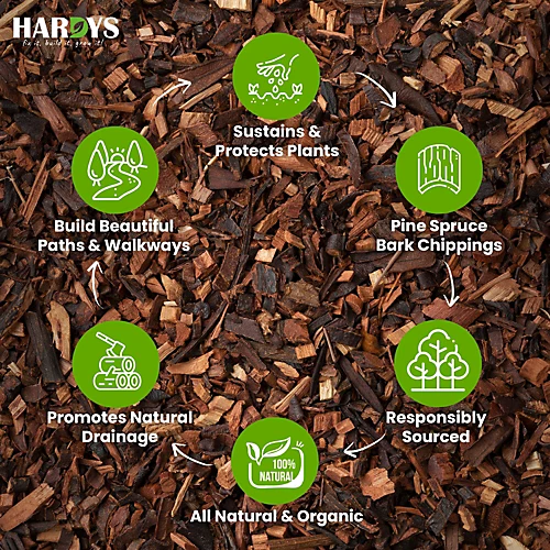 75L Decorative Wood Bark Chippings Mulch Garden Landscaping Play Area Woodchip 6 75L Decorative Wood Bark Chippings Mulch Garden Landscaping Play Area Woodchip - Image 4