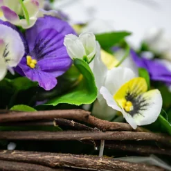 Artificial Pansy Flowers Rattan Hanging Basket Decoration Yellow Purple & White 25cm 8 Artificial Pansy Flowers Rattan Hanging Basket Decoration Yellow Purple & White 25cm -Draper Tool Shop artificial pansy flowers rattan hanging basket decoration yellow purple white 25cm5055837297418 04c MP