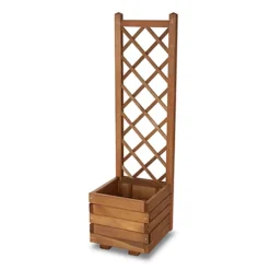Blooma Bopha Brown Wooden Square Planter -Draper Tool Shop blooma bopha brown wooden square planter3663602701460 02bq