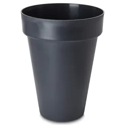 Blooma Nurgul Dark Grey Plastic Tall Circular Plant Pot (Dia)40cm