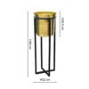 Calla Planter & Stand Black/Antique Gold H58CM D22CM