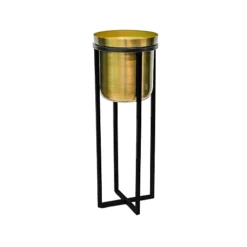 Calla Planter & Stand Black/Antique Gold H58CM D22CM -Draper Tool Shop calla planter stand black antique gold h58cm d22cm5055352850877 03c MP