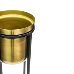 Calla Planter & Stand Black/Antique Gold H58CM D22CM -Draper Tool Shop calla planter stand black antique gold h58cm d22cm5055352850877 04c MP