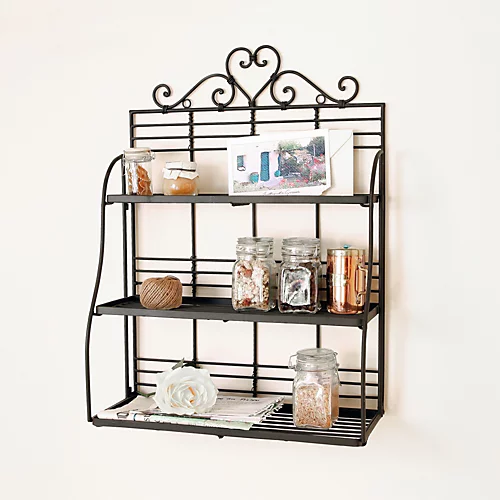 Country Style 3 Tier Kitchen Wall Storage Shelf 5 Country Style 3 Tier Kitchen Wall Storage Shelf - Image 3