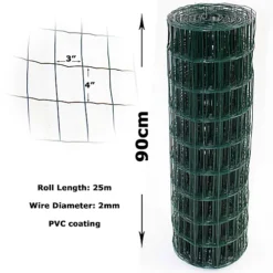 Easipet Galvanised PVC Coated Wire Mesh Fencing 90cm X 25m -Draper Tool Shop easipet galvanised pvc coated wire mesh fencing 90cm x 25m5060164217138 02c MP