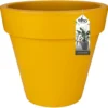 Elho Pure Round 40cm Plastic Plant Pot In Ochre