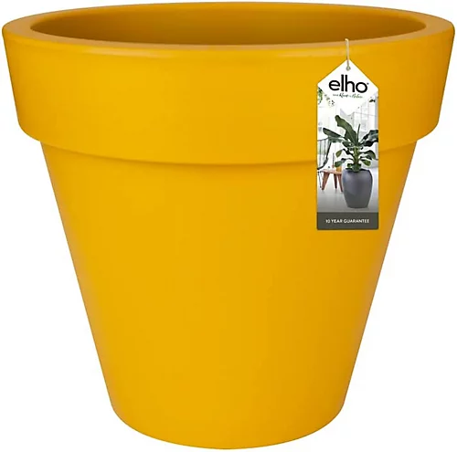 Elho Pure Round 40cm Plastic Plant Pot In Ochre 3 Elho Pure Round 40cm Plastic Plant Pot In Ochre
