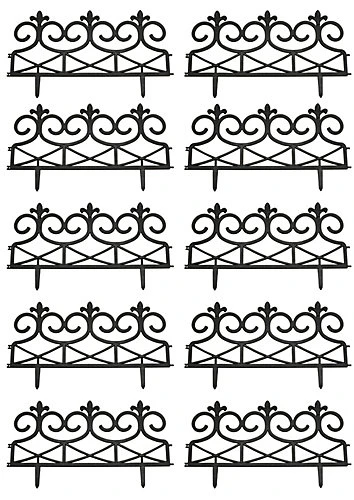 Fleur De Lys Black Plastic Lawn Edging (60cm X 32cm) - 10 Panels 4 Fleur De Lys Black Plastic Lawn Edging (60cm X 32cm) - 10 Panels - Image 2