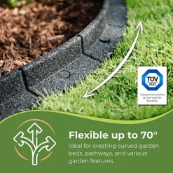 FlexiBorder Black 2 X 1m Flexible Garden Edging For Garden Borders - Lawn Edging For Pathways And Landscaping -Draper Tool Shop flexiborder black 2 x 1m flexible garden edging for garden borders lawn edging for pathways and landscaping0705632700952 03c MP