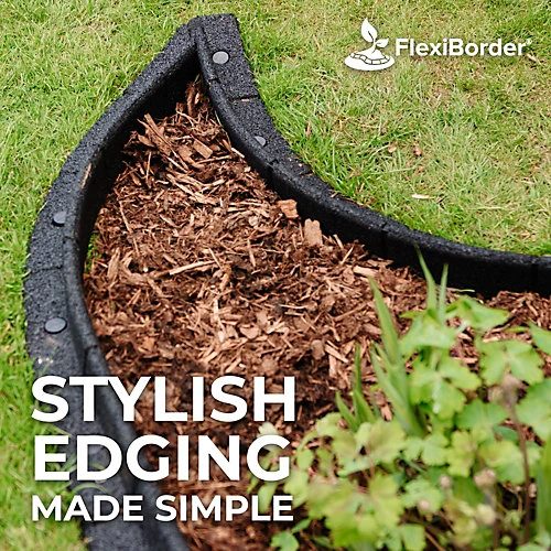 FlexiBorder Black 6 X 1m Flexible Garden Edging For Garden Borders - Lawn Edging For Pathways And Landscaping 4 FlexiBorder Black 6 X 1m Flexible Garden Edging For Garden Borders - Lawn Edging For Pathways And Landscaping - Image 2