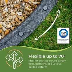 FlexiBorder Grey 2 X 1m Flexible Garden Edging For Garden Borders - Lawn Edging For Pathways And Landscaping -Draper Tool Shop flexiborder grey 2 x 1m flexible garden edging for garden borders lawn edging for pathways and landscaping0705632700969 03c MP