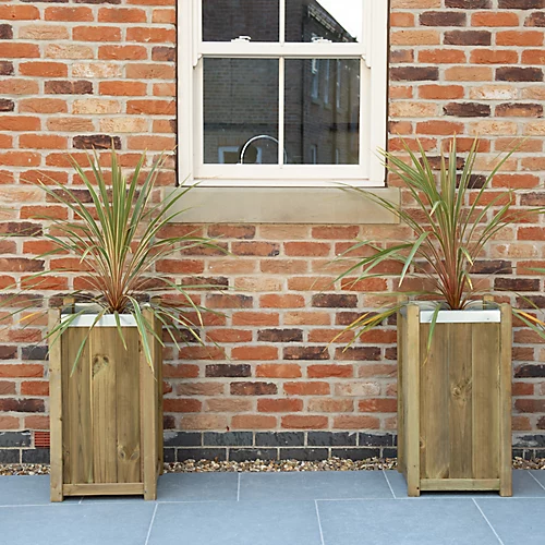Forest Garden Slender Wooden Rectangular Planter 40cm, Pack Of 2 6 Forest Garden Slender Wooden Rectangular Planter 40cm, Pack Of 2 - Image 4