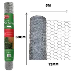 Galvanised Chicken Wire Mesh Rabbit Run Chicken Coop Fencing 5M X 0.6M X 13MM