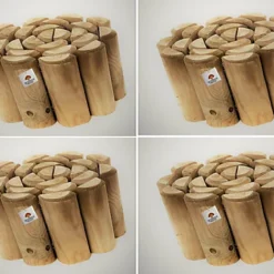 Garden Log Edging Rolls Lawn Border Edge (H)150mm (L)1.8m Set Of 4