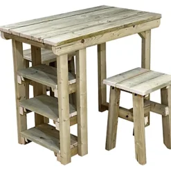 Garden Potting Table, Multi Purpose Workbench (106cm + 2x Chairs)
