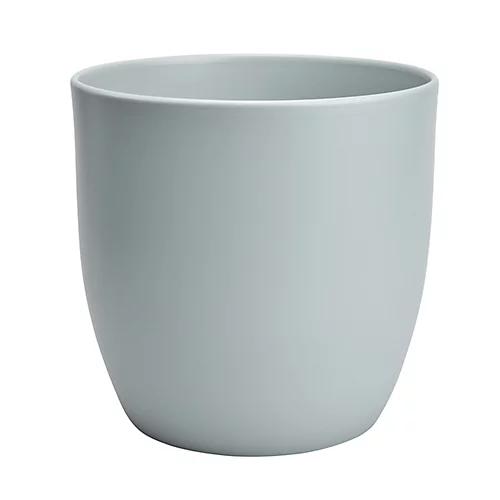 GoodHome Duck Egg Ceramic Circular Plant Pot (Dia)27cm 3 GoodHome Duck Egg Ceramic Circular Plant Pot (Dia)27cm