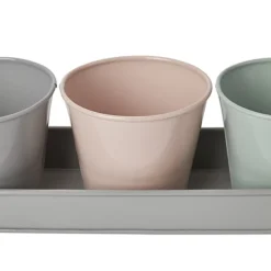 GoodHome Multicolour Metal Circular Plant Pot (Dia)11.3cm, Set -Draper Tool Shop goodhome multicolour metal circular plant pot dia 11 3cm set3663602442523 36c bq