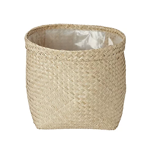 GoodHome Natural Seagrass Herringbone Circular Plant Pot (Dia)35cm 3 GoodHome Natural Seagrass Herringbone Circular Plant Pot (Dia)35cm