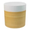 GoodHome Penan White Wood Effect Cement Circular Plant Pot (Dia)38cm