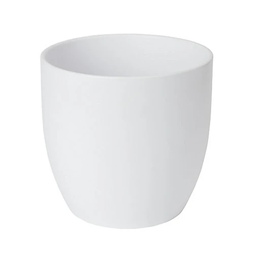 GoodHome White Ceramic Circular Plant Pot (Dia)24.3cm 3 GoodHome White Ceramic Circular Plant Pot (Dia)24.3cm