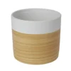 GoodHome White Clay Wood Effect Circular Plant Pot (Dia)22.5cm -Draper Tool Shop goodhome white clay wood effect circular plant pot dia 22 5cm3663602441014 02c bq