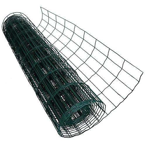 Green PVC Coated Steel Wire Garden Border Fence Netting Mesh 10m X 0.9m 4 Green PVC Coated Steel Wire Garden Border Fence Netting Mesh 10m X 0.9m - Image 2