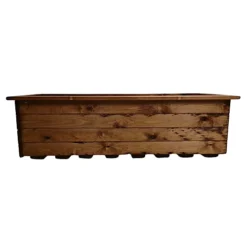 Hand Made 108cm X 41cm Rustic Wooden Large Garden Trough / Flower Bed Planter -Draper Tool Shop hand made 108cm x 41cm rustic wooden large garden trough flower bed planter5060559857192 04c MP