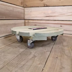 Heavy Duty Round Natural Wood Garden Patio Plant Flower Pot Stand Caddy Trolley Dolly On Strong Metal Castor Wheels 40cm -Draper Tool Shop heavy duty round natural wood garden patio plant flower pot stand caddy trolley dolly on strong metal castor wheels 40cm5060559856812 03c MP