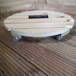 Heavy Duty Round Natural Wood Garden Patio Plant Flower Pot Stand Caddy Trolley Dolly On Strong Metal Castor Wheels 50cm -Draper Tool Shop heavy duty round natural wood garden patio plant flower pot stand caddy trolley dolly on strong metal castor wheels 50cm5056589109240 02c MP