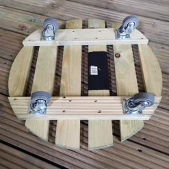 Heavy Duty Round Natural Wood Garden Patio Plant Flower Pot Stand Caddy Trolley Dolly On Strong Metal Castor Wheels 50cm -Draper Tool Shop heavy duty round natural wood garden patio plant flower pot stand caddy trolley dolly on strong metal castor wheels 50cm5056589109240 04c MP