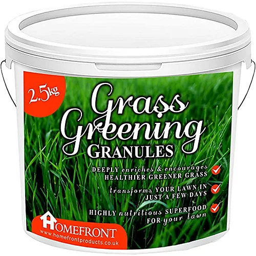 Homefront Grass Greening Granules Lawn Fertiliser - Strengthens, Greens And Creates Healthier Grass 2.5kg 3 Homefront Grass Greening Granules Lawn Fertiliser - Strengthens, Greens And Creates Healthier Grass 2.5kg