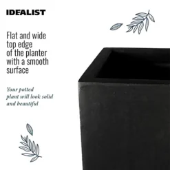 IDEALIST Black Light Concrete Garden Tall Planter, Outdoor Plant Pot With Tapered Shape H65 L32 W32 Cm, 67L 8 IDEALIST Black Light Concrete Garden Tall Planter, Outdoor Plant Pot With Tapered Shape H65 L32 W32 Cm, 67L -Draper Tool Shop idealist black light concrete garden tall planter outdoor plant pot with tapered shape h65 l32 w32 cm 67l5000124502324 03c MP