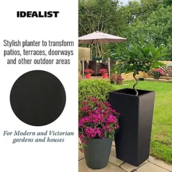 IDEALIST Black Light Concrete Garden Tall Planter, Outdoor Plant Pot With Tapered Shape H65 L32 W32 Cm, 67L 9 IDEALIST Black Light Concrete Garden Tall Planter, Outdoor Plant Pot With Tapered Shape H65 L32 W32 Cm, 67L -Draper Tool Shop idealist black light concrete garden tall planter outdoor plant pot with tapered shape h65 l32 w32 cm 67l5000124502324 06c MP