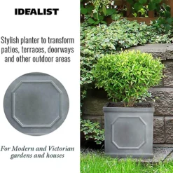 IDEALIST Chelsea Flower Box Square Garden Planter, Faux Lead Grey Light Stone Outdoor Plant Pot W37 H38 L37 Cm, 52L -Draper Tool Shop idealist chelsea flower box square garden planter faux lead grey light stone outdoor plant pot w37 h38 l37 cm 52l5060432416553 04c MP