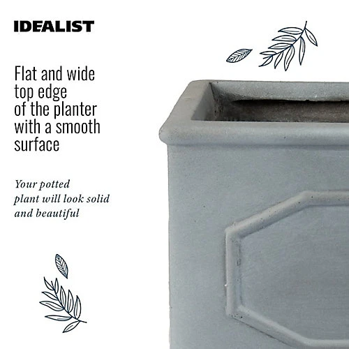 IDEALIST Chelsea Window Flower Box Garden Planter, Faux Lead Light Stone Outdoor Plant Pot By IDEALIST Lite W22 H22 L60 Cm, 29L 5 IDEALIST Chelsea Window Flower Box Garden Planter, Faux Lead Light Stone Outdoor Plant Pot By IDEALIST Lite W22 H22 L60 Cm, 29L - Image 3