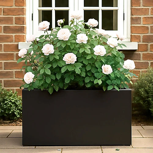 IDEALIST Contemporary Trough Garden Planter, Black Concrete Light Outdoor Large Plant Pot H41 L85 W26 Cm, 91L 3 IDEALIST Contemporary Trough Garden Planter, Black Concrete Light Outdoor Large Plant Pot H41 L85 W26 Cm, 91L