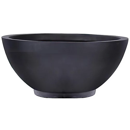 IDEALIST Dish Style Smooth Black Garden Bowl Planter, Outdoor Plant Pot D45 H20 Cm, 32L 3 IDEALIST Dish Style Smooth Black Garden Bowl Planter, Outdoor Plant Pot D45 H20 Cm, 32L