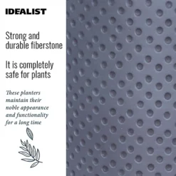 IDEALIST Dotted Style Grey Cylinder Planter With Legs, Round Indoor Plant Pot Stand For Indoor Plants D24.5 H35 Cm, 10L -Draper Tool Shop idealist dotted style grey cylinder planter with legs round indoor plant pot stand for indoor plants d24 5 h35 cm 10l5060874791966 03c MP