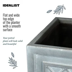 IDEALIST Faux Lead Lattice Flower Box Square Garden Planter, Grey Light Stone Outdoor Large Plant Pot W45 H45 L45 Cm, 72L -Draper Tool Shop idealist faux lead lattice flower box square garden planter grey light stone outdoor large plant pot w45 h45 l45 cm 72l5060432417048 03c MP