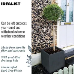 IDEALIST Flower Box Square Garden Planter, Faux Lead Dark Grey Light Concrete Outdoor Large Plant Pot H50 L50 W50 Cm, 126L 9 IDEALIST Flower Box Square Garden Planter, Faux Lead Dark Grey Light Concrete Outdoor Large Plant Pot H50 L50 W50 Cm, 126L -Draper Tool Shop idealist flower box square garden planter faux lead dark grey light concrete outdoor large plant pot h50 l50 w50 cm 126l5000124401528 06c MP
